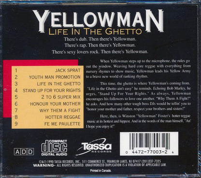 Yellowman - Life In The Ghetto [New CD]