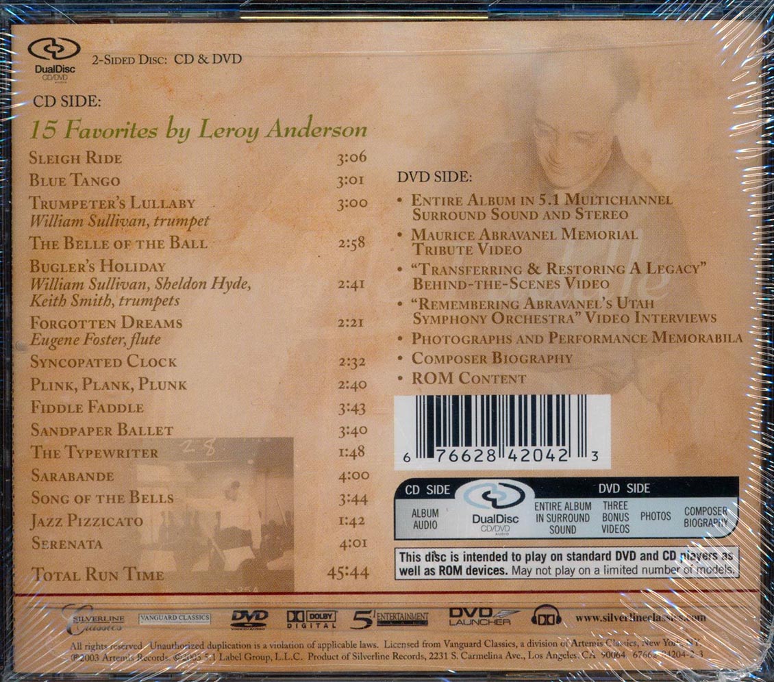 Leroy Anderson - Fiddle Faddle: Maurice Abravanel Conducts The Utah Symphony Orchestra (CD/DVD dualdisc) [New CD]