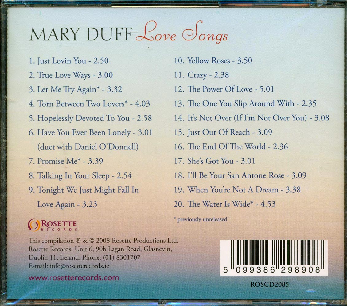 Mary Duff - Love Songs [New CD]
