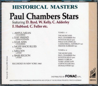 Paul Chambers Stars - Paul Chambers Stars Featuring D. Byrd, W. Kelly, C. Adderley, F. Hubbard, C. Fuller Etc. (numbered ltd.ed.) [New CD]