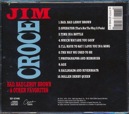 Jim Croce - Bad, Bad Leroy Brown & Other Favorites [New CD]