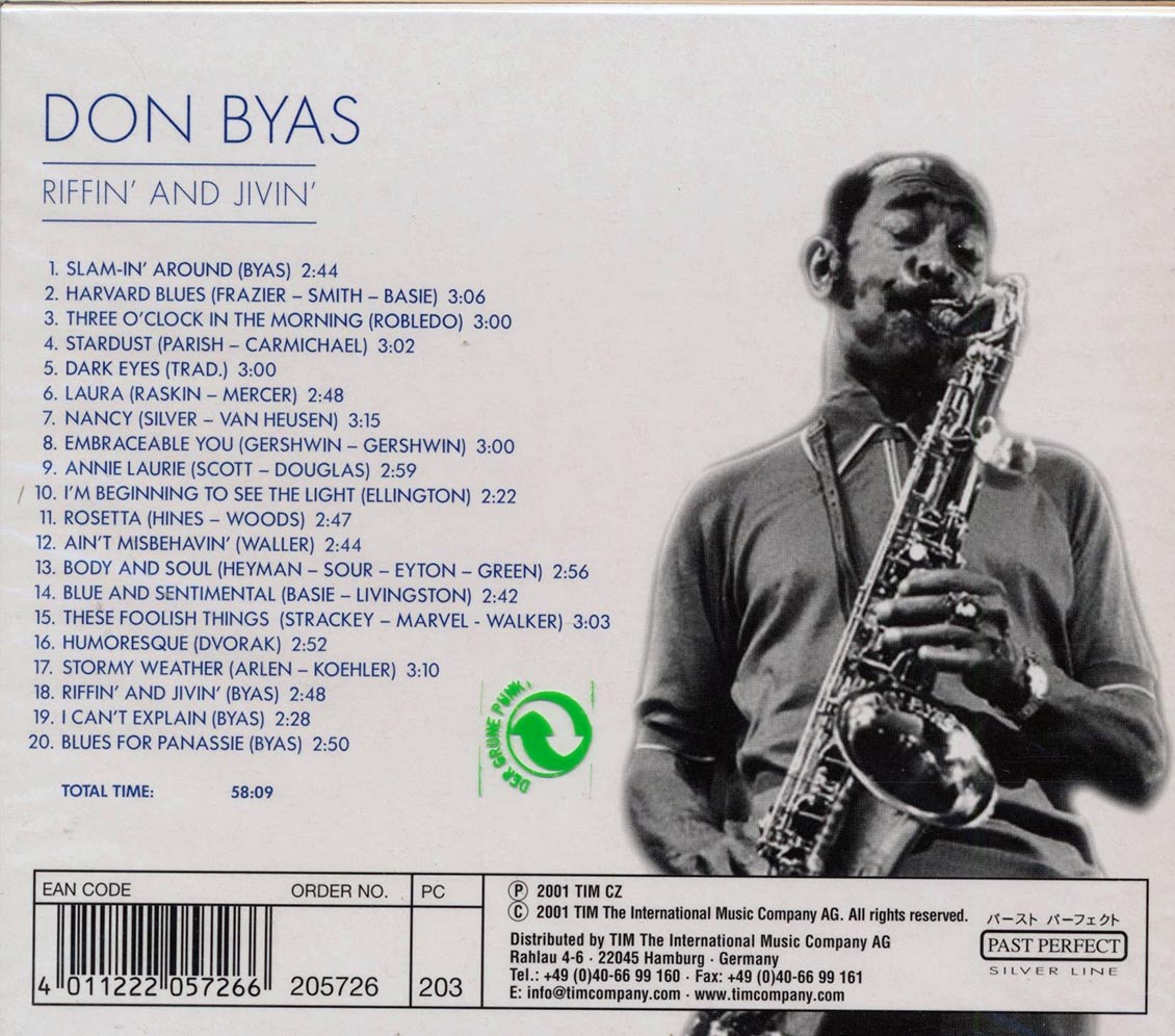 Don Byas - Riffin' And Jivin' (20 tracks) [New CD]