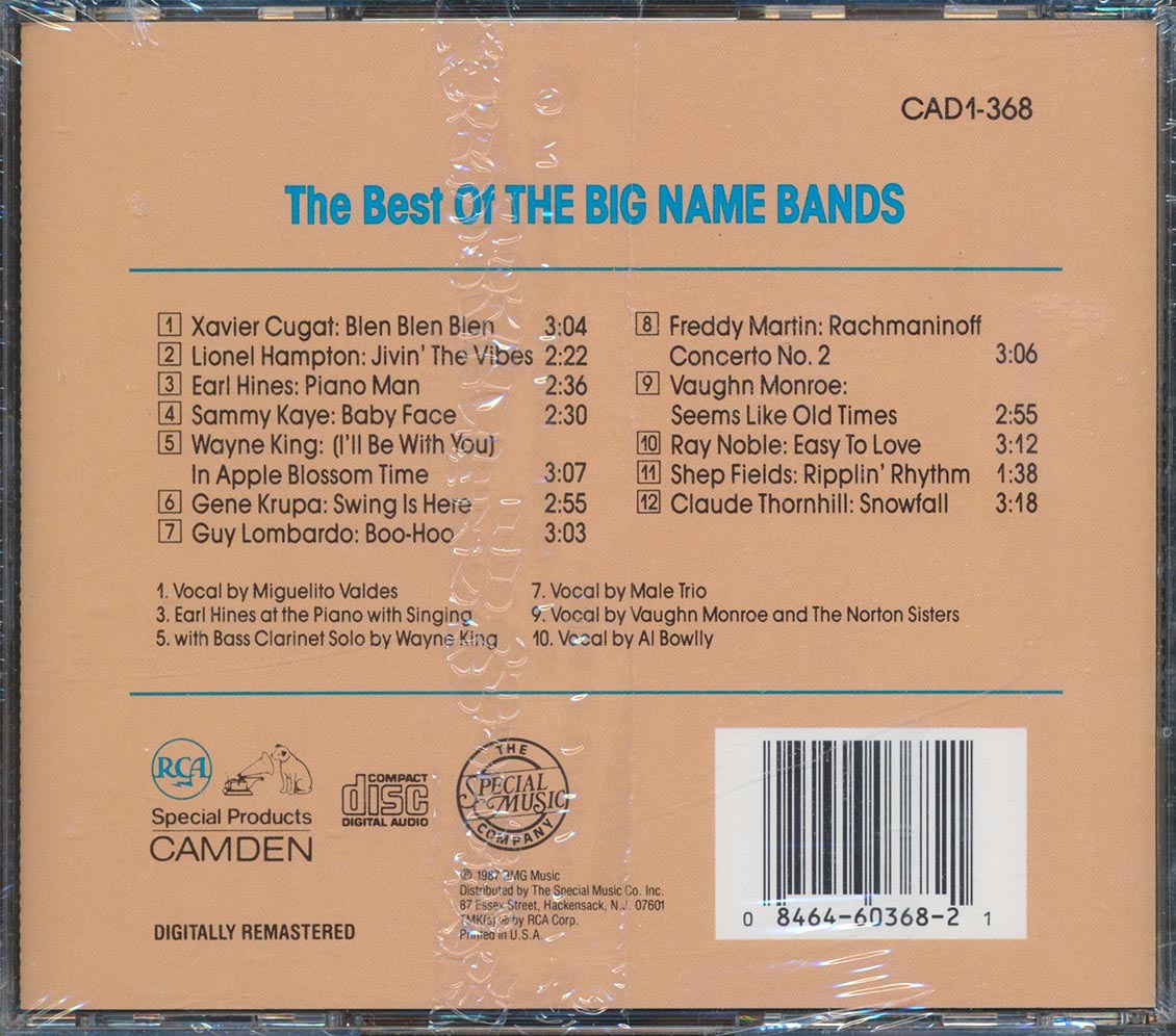 Sammy Kaye, Guy Lombardo, Vaughm Monroe, Lionel Hampton, Etc. - The Best Of The Big Name Bands [New CD]