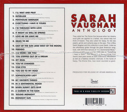 Sarah Vaughan - Anthology [New CD]