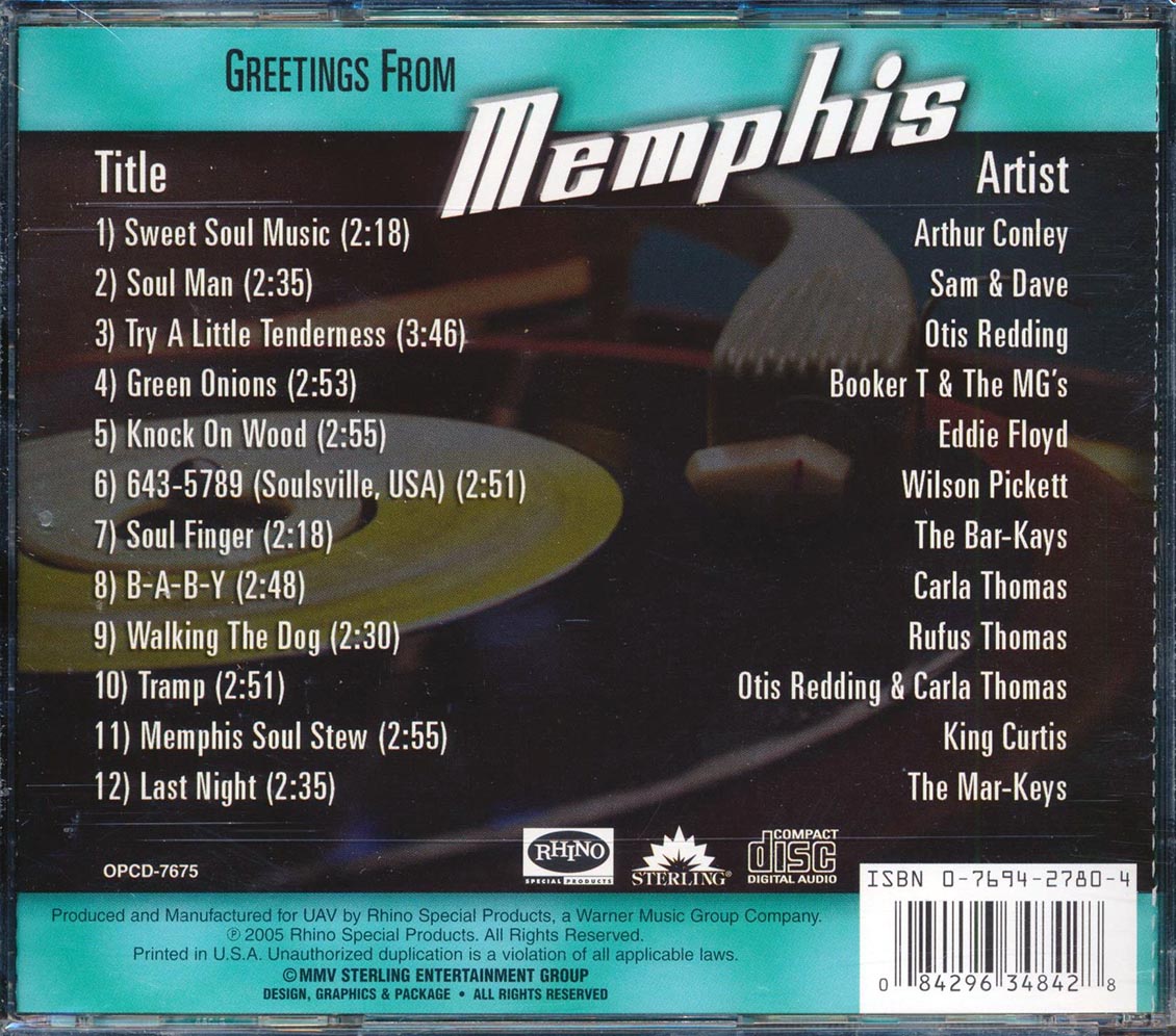 Sam & Dave, Otis Redding, The Mar-Keys, Etc. - Greetings From Memphis: Classic R&B Artists [New CD]