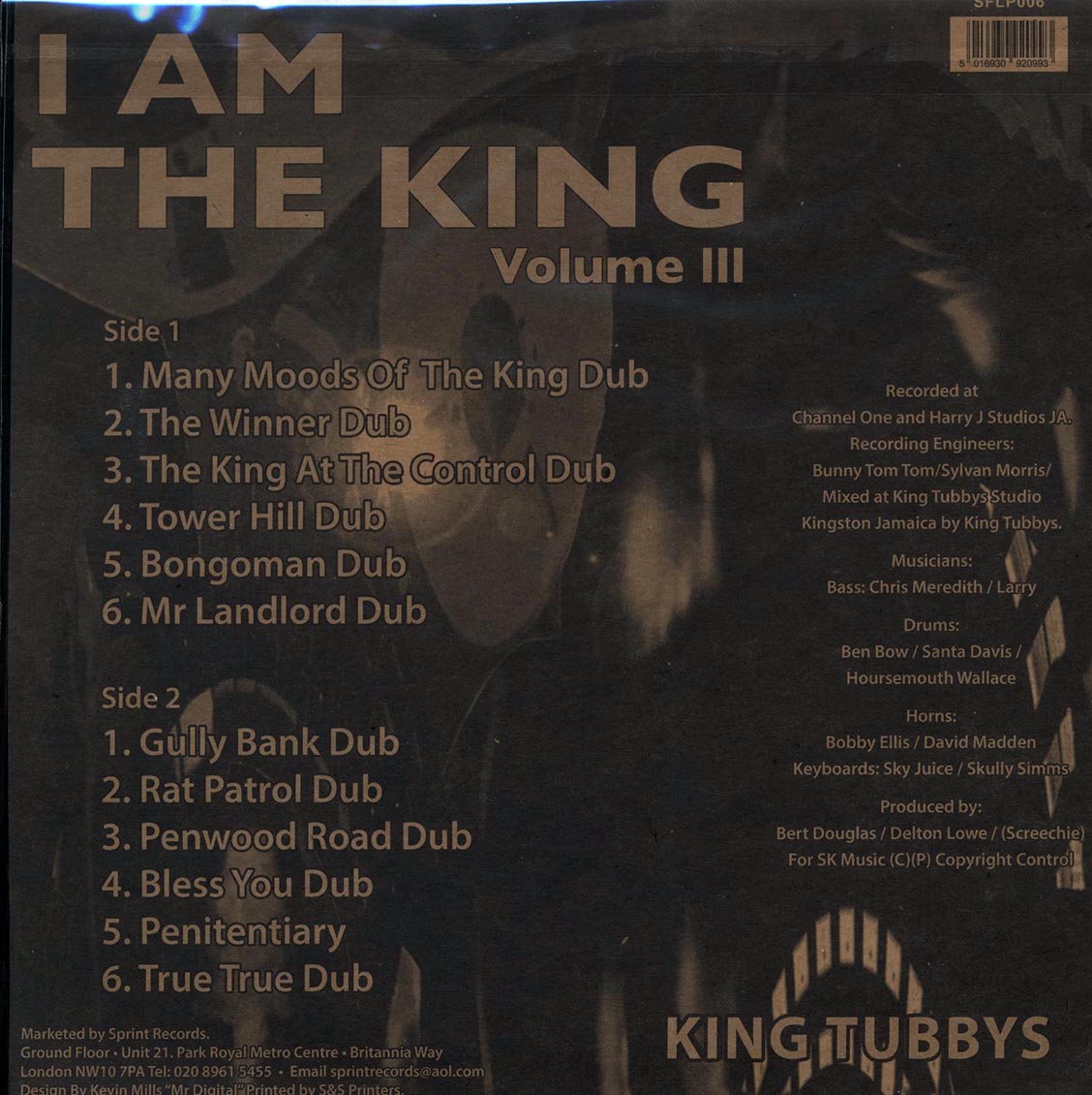 King Tubby - I Am The King Volume 3 [New Vinyl LP]