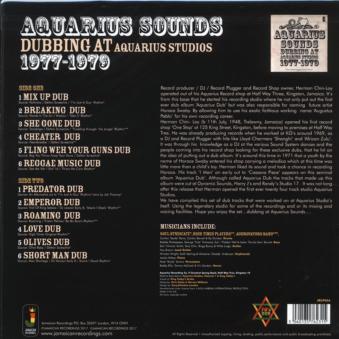 Aquarius Sounds - Dubbing At Aquarius Studios 1977-1979 (180g) [New Vinyl LP]