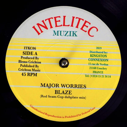 Major Worries - Blaze (Red Seam Cop Dubplate Mix)  /  Version [New Vinyl 7"]