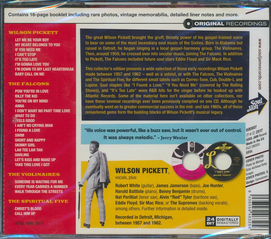 Wilson Pickett - Let Me Be Your Boy: The Early Years 1957-1962 (29 tracks) (incl. 16-page booklet) (remastered) (24-bit mastering) [New CD]