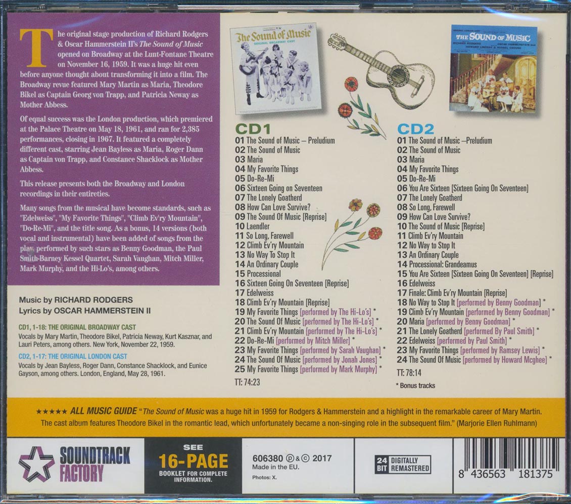 Rodgers & Hammerstein - The Sound Of Music: The Broadway & London Casts (49 tracks) (2xCD) (incl. 16-page booklet) (24-bit mastering) (remastered) [New CD]