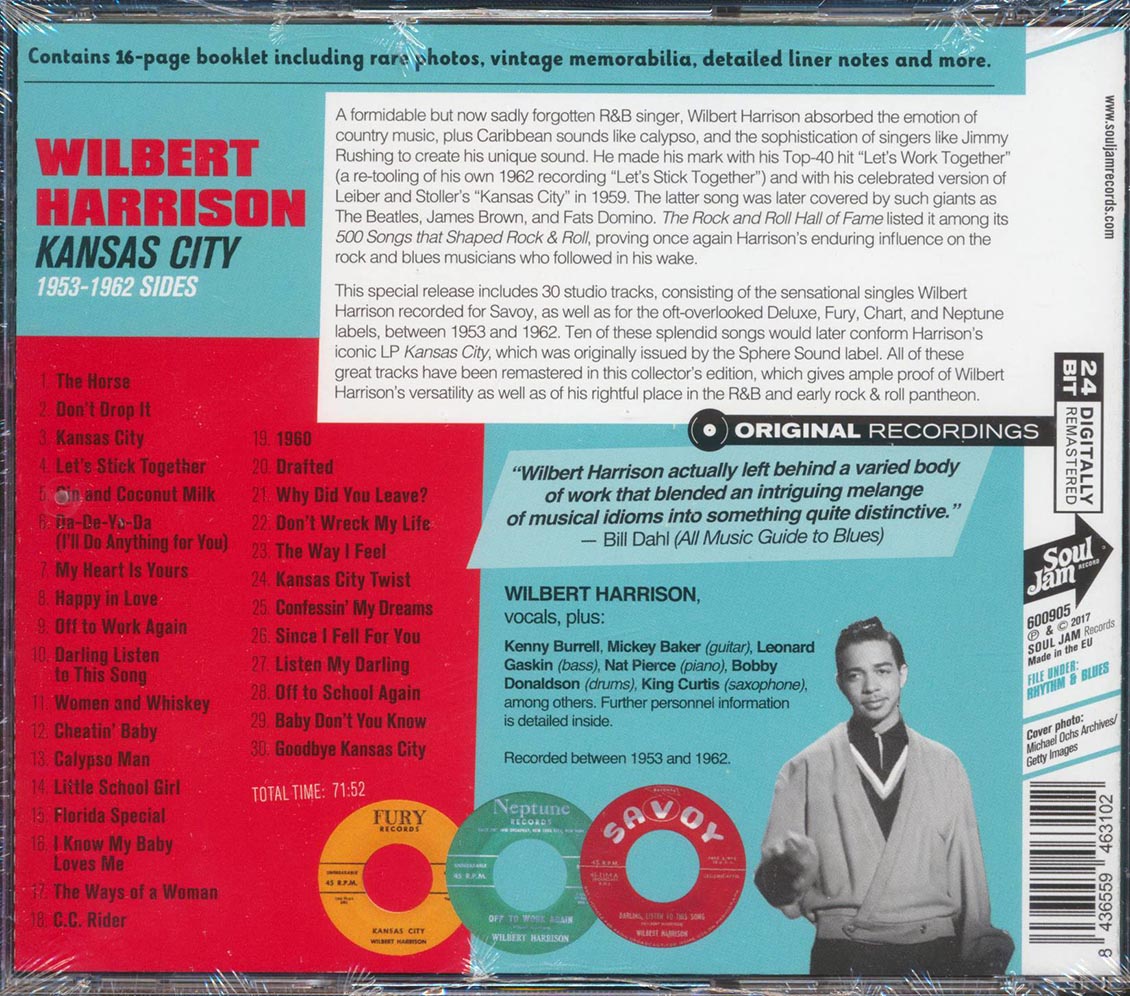 Wilbert Harrison - Kansas City: 1953-1962 Sides (30 tracks) (incl. 16-page booklet) (remastered) (24-bit mastering) [New CD]