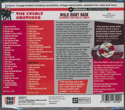 The Everly Brothers - Walk Right Back: The Complete 1956-1962 US Singles (51 tracks) (+11 bonus tracks) (2xCD) (incl. 16-page booklet) (remastered) (24-bit mastering) [New CD]