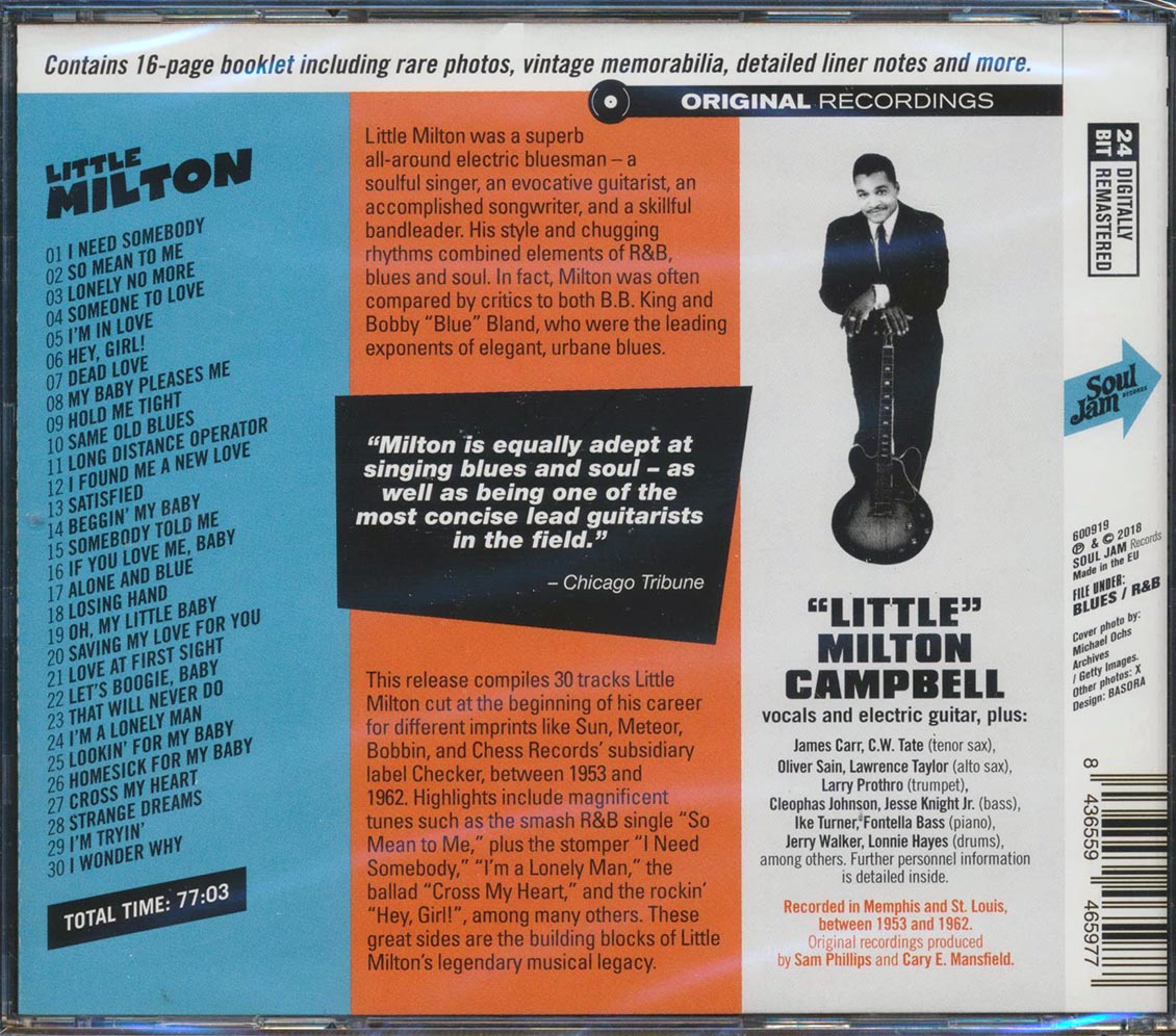 Little Milton - Long Distance Operator: 1953-1962 Sun, Meteor, Bobbin & Checker Sides (30 tracks) (incl. 16-page booklet) (remastered) (24-bit mastering) [New CD]