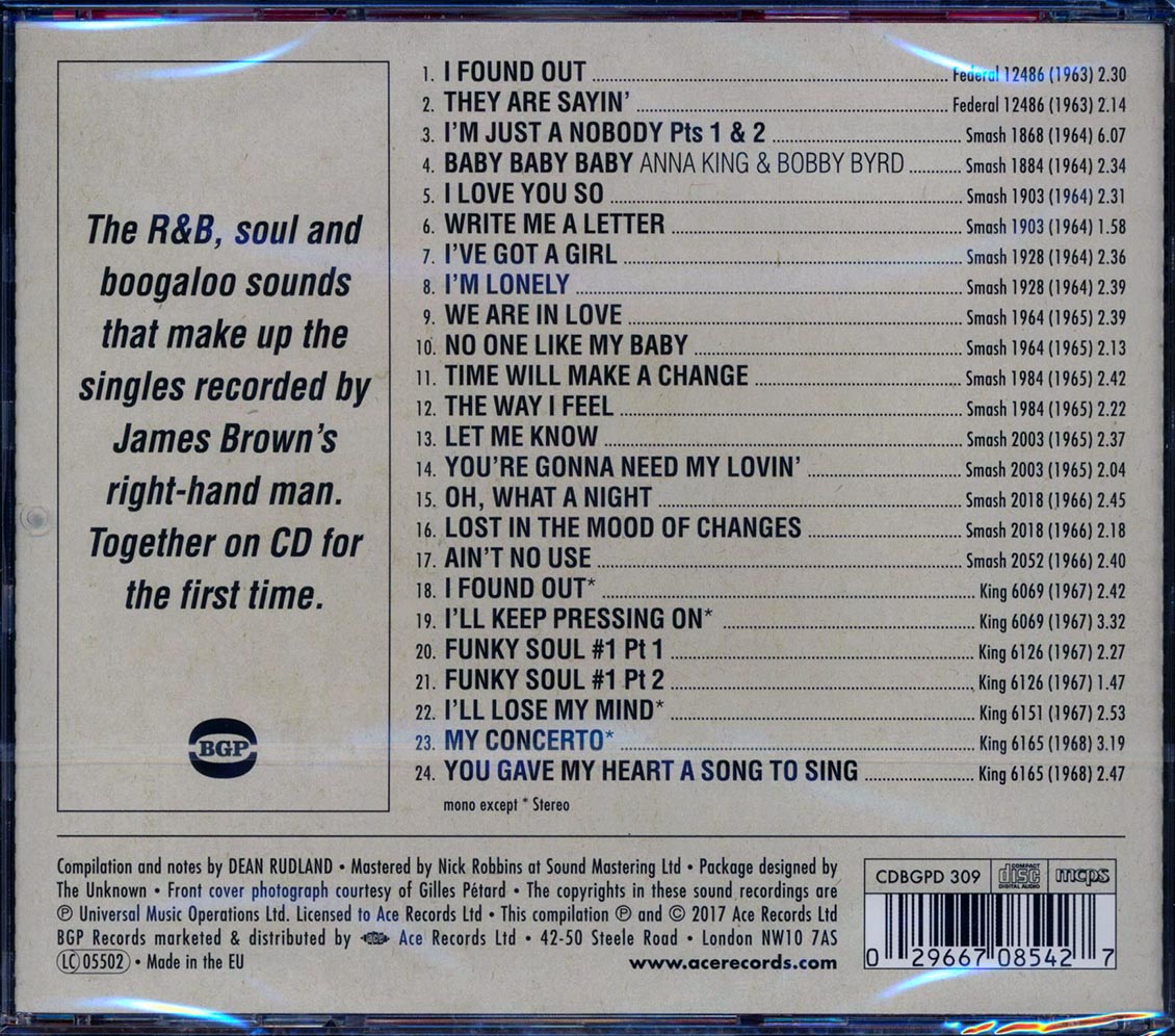 Bobby Byrd - Help For My Brother: The Pre-Funk Singles 1963-68 (24 tracks) (incl. large booklet) [New CD]