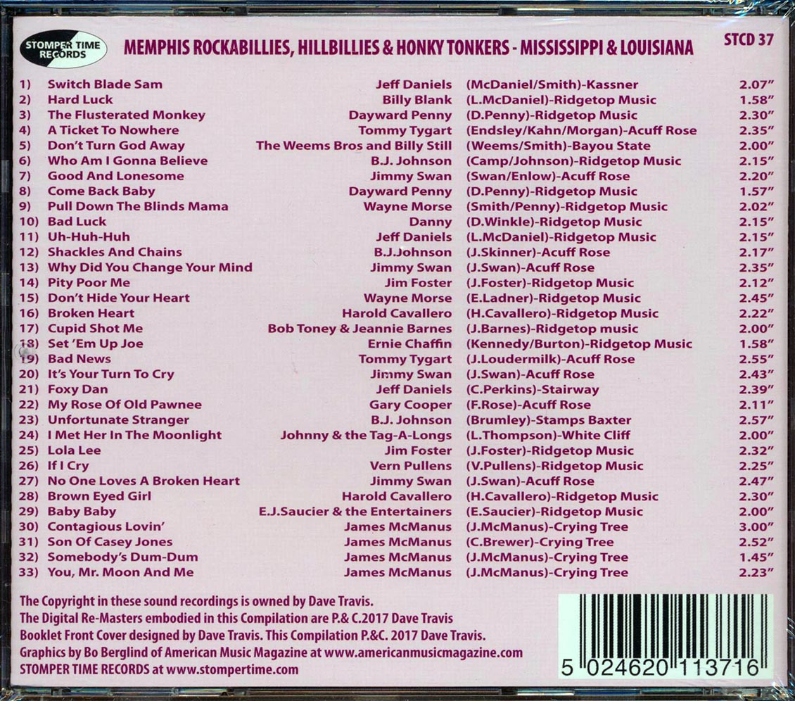 Vern Pullens, Billy Blank, Jimmy Swan, Etc. - Rockabillies, Hillbillies & Honky Tonkers From Mississippi And Louisiana: The Big Howdy Recording Company Story (33 tracks) (incl. large booklet) (remastered) [New CD]