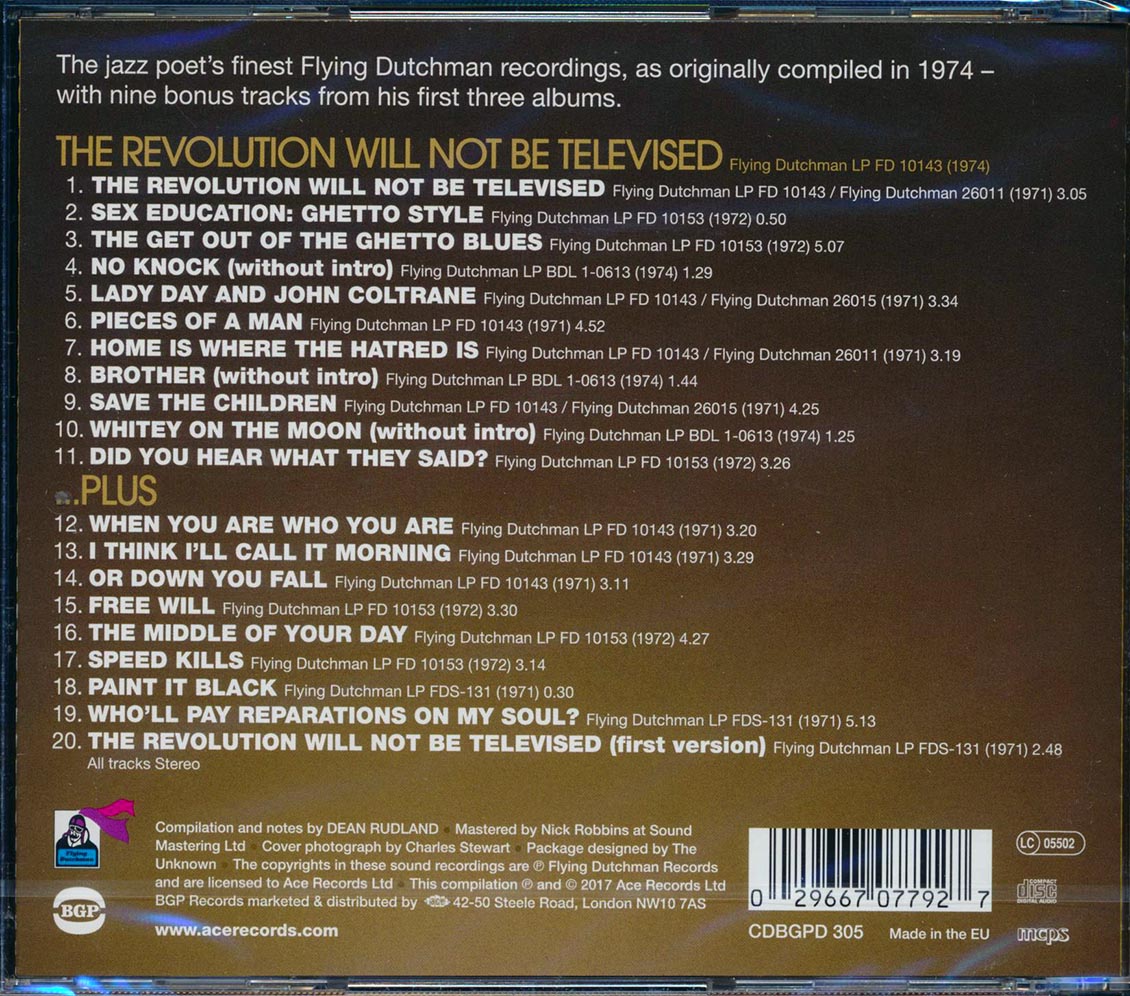 Gil Scott-Heron - The Revolution Will Not Be Televised..Plus (20 tracks) (+9 bonus tracks) (incl. large booklet) (remastered) [New CD]