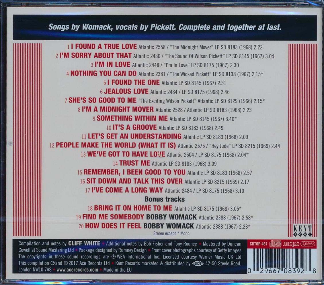 Wilson Pickett - Sings Bobby Womack (20 tracks) (incl. large booklet) (remastered) [New CD]