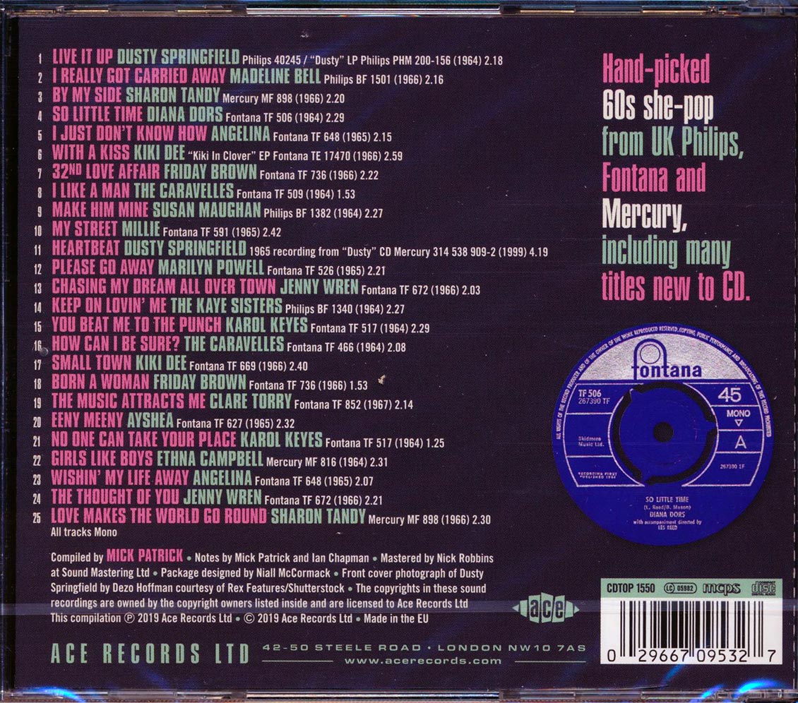 Dusty Springfield, Kiki Dee, Millie, Etc. - Live It Up! Bayswater Beat Girls 1964-1967 (25 tracks) (incl. large booklet) (remastered) [New CD]
