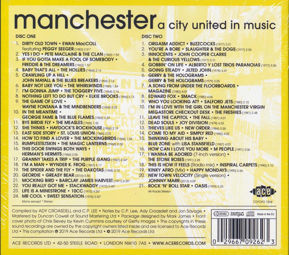 Buzzcocks, Joy Division, John Myall, Simply Red, Etc. - Manchester: A City United In Music (45 tracks) (2xCD) (incl. large booklet) (deluxe 3-fold digipak) (remastered) [New CD]