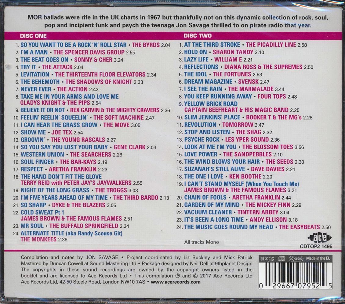Joe Tex, The Byrds, The Troggs, Sonny & Cher, Etc. - Jon Savage's 1967: The Year Pop Divided (48 tracks) (2xCD) (incl. large booklet) (remastered) [New CD]