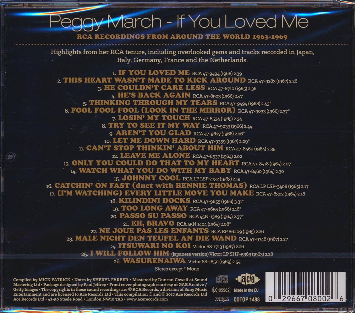 Peggy March - If You Loved Me: RCA Recordings From Around The World 1963-1969 (26 tracks) (incl. large booklet) (remastered) [New CD]