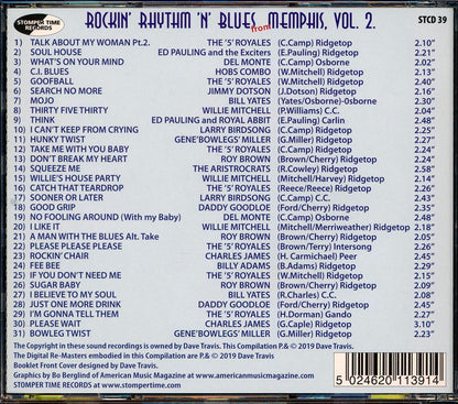 Bill Yates, Billy Adams, Roy Brown, Etc. - Rockin' Rhythm 'N' Blues From Memphis Volume 2 (31 tracks) (incl. large booklet) (remastered) [New CD]
