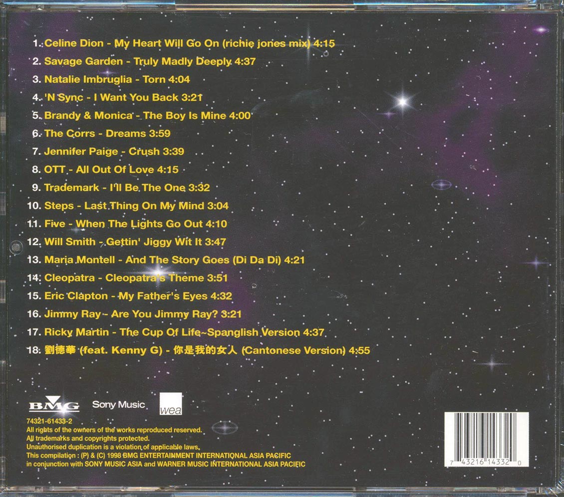 Celine Dion, Will Smith, Ricky Martin, Etc. - Max 4: 18 Original Earth Shattering Hits [New CD]