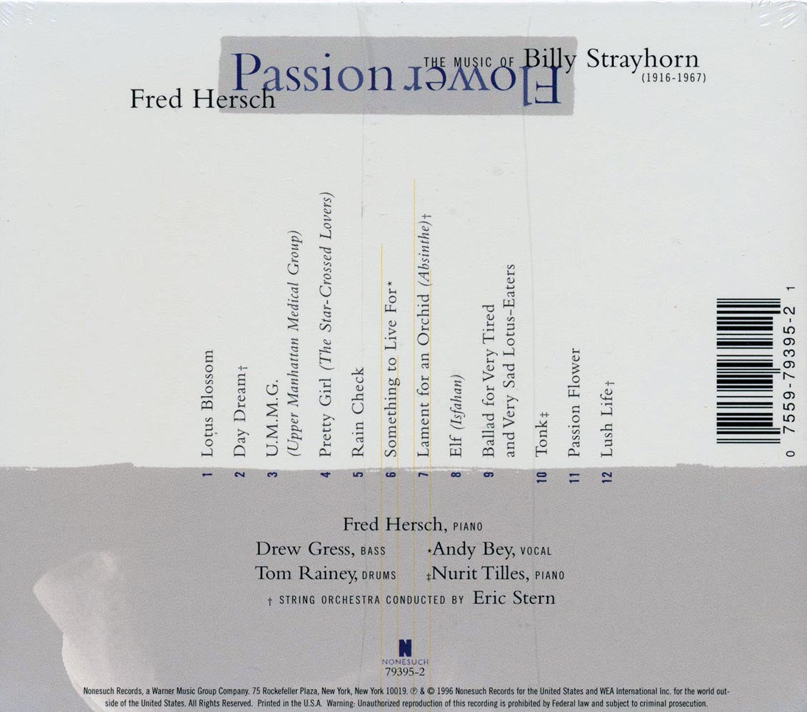 Fred Hersch - Passion Flower: Fred Hersch Plays Billy Strayhorn [New CD]