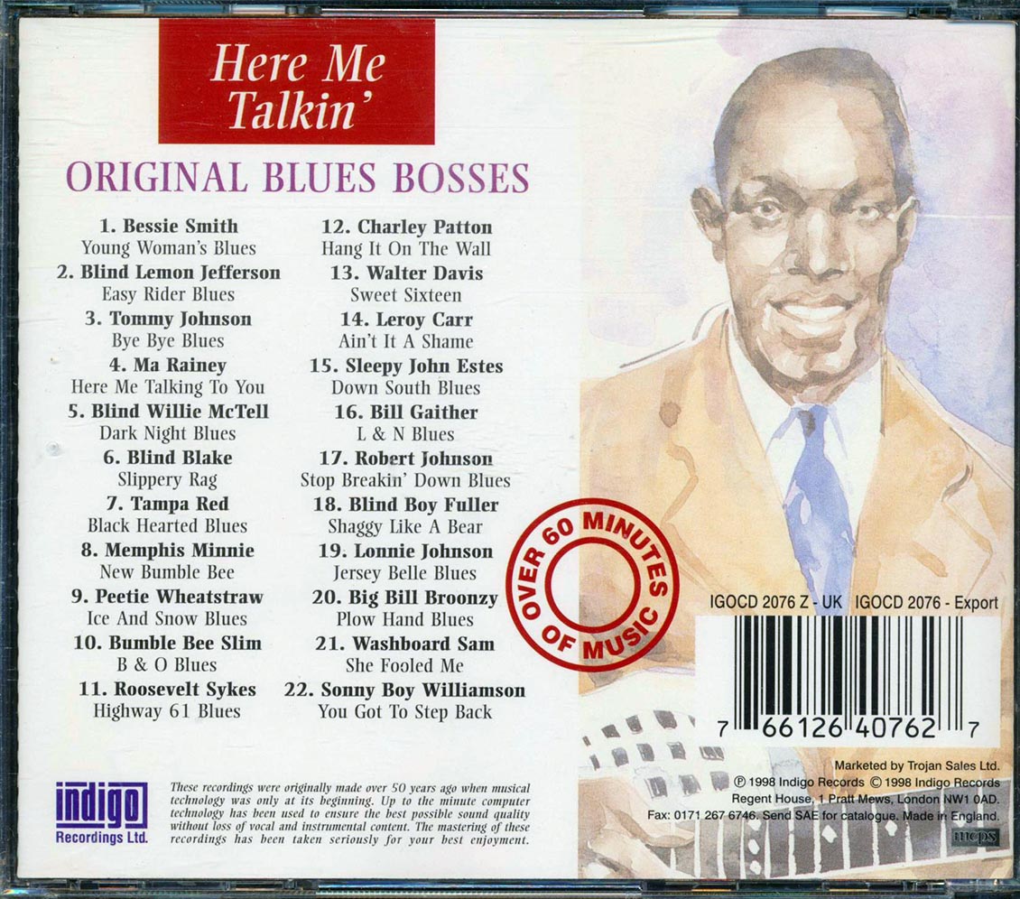 Charley Patton, Tampa Red, Washboard Sam, Etc. - Here Me Talkin': The Essential Recordings Of Original Blues Bosses (22 tracks) [New CD]
