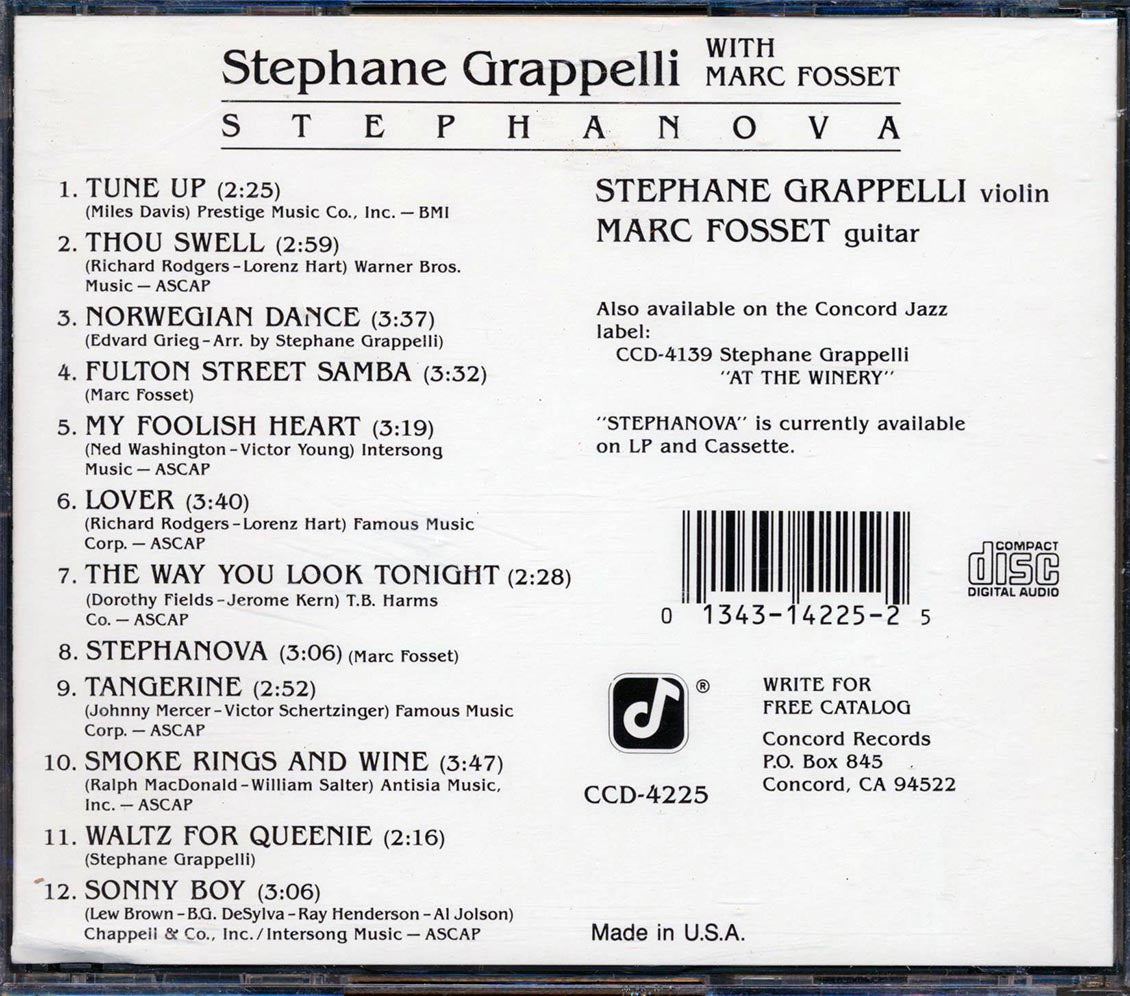 Stephane Grappelli, Mark Fosset - Stephanova (remastered) [New CD]