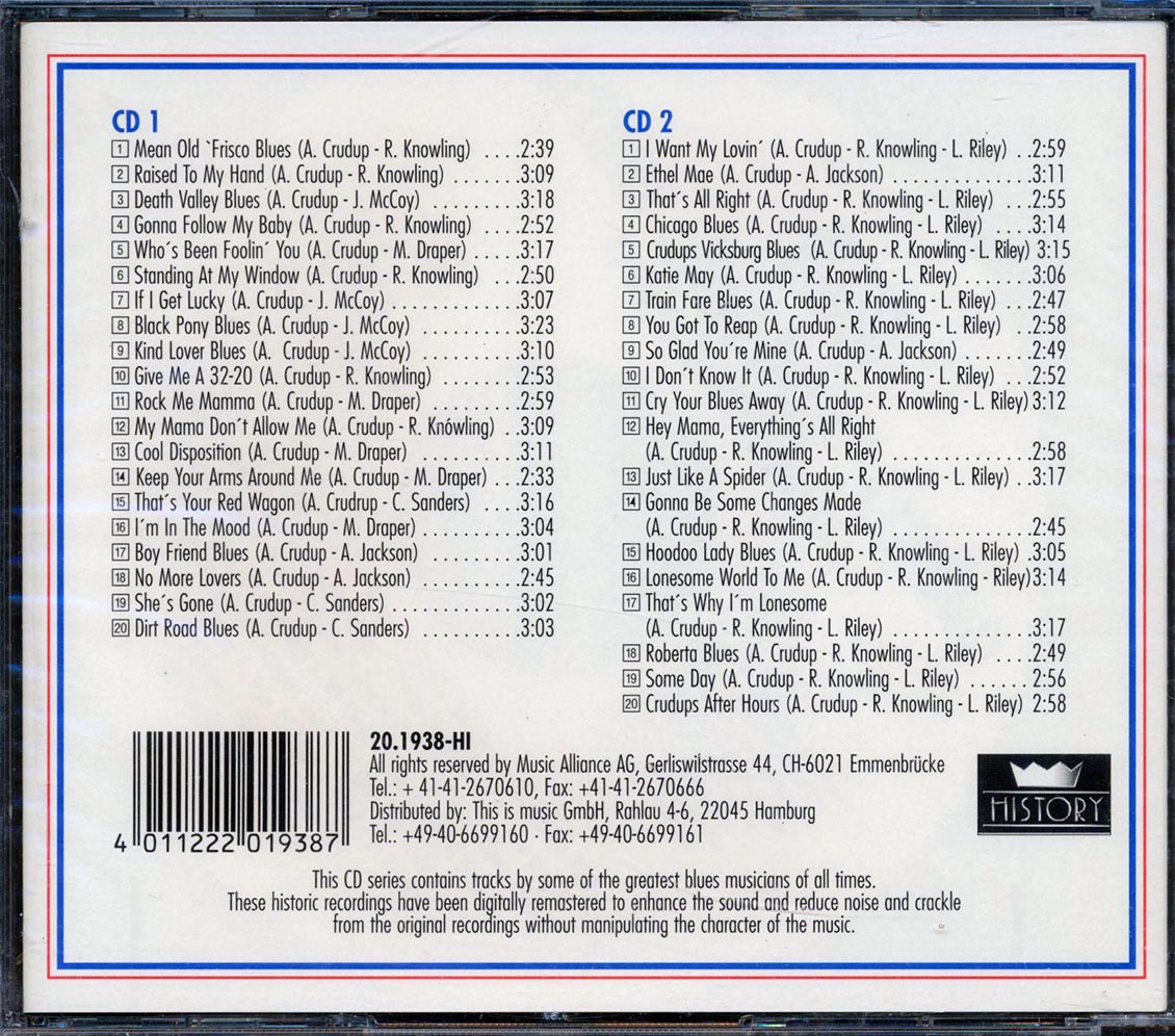 Arthur Big Boy Crudup - Crudup's After Hours: Nothing But The Blues (40 tracks) (2xCD) (remastered) [New CD]