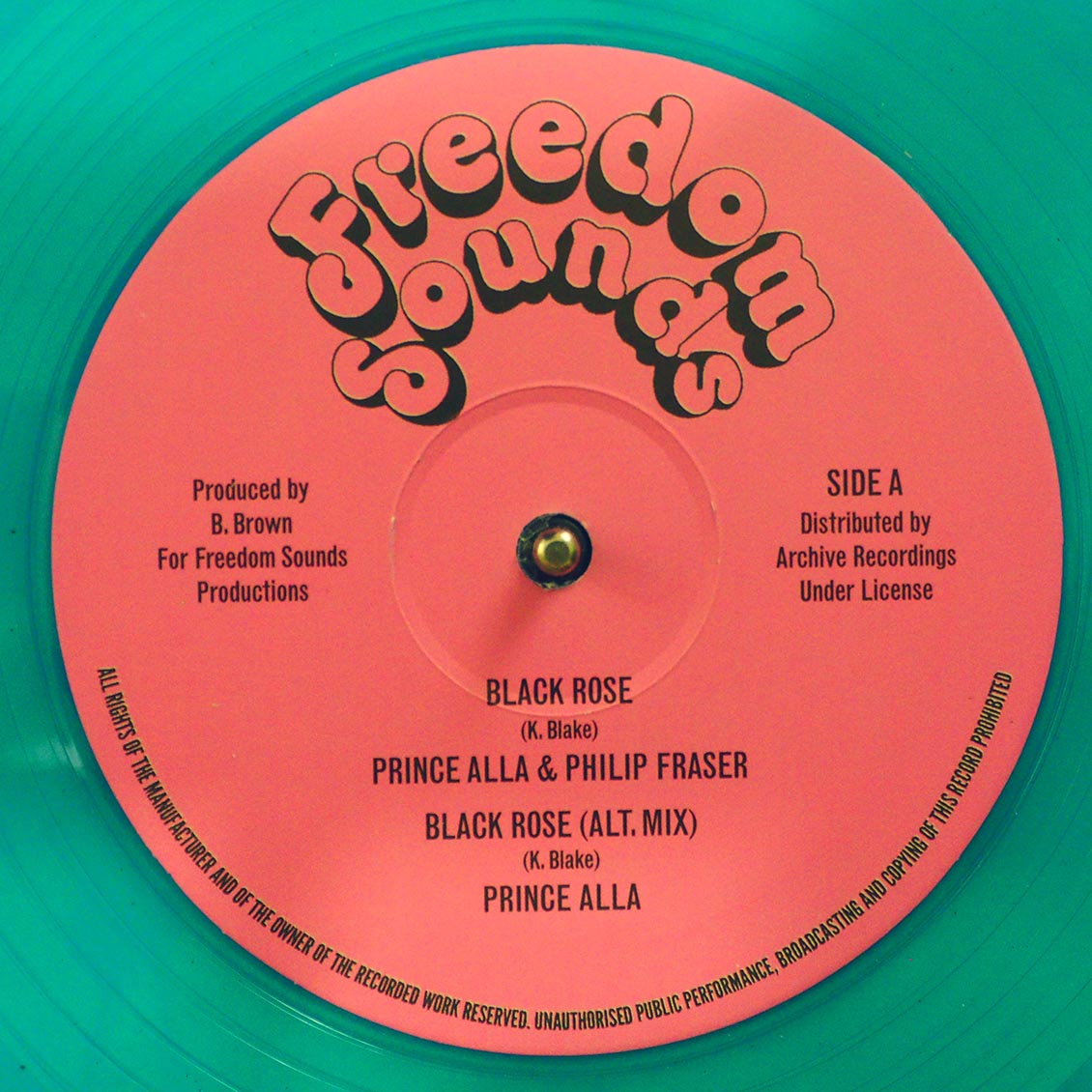 Prince Alla & Phillip Fraser - Black Rose; Prince Alla - Black Rose (Alternate Version)  /  Soul Syndicate - Black Rose Version (colored vinyl) [New]