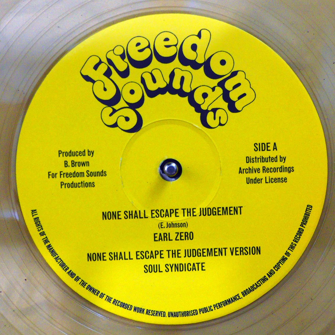 Earl Zero - None Shall Escape The Judgment; Soul Syndicate - None Shall Escape The Judgment Version  /  Earl Zero & Soul Syndicate - None Shall Escape The Judgment (Extended Mix) (rhythm: "Johnny Clarke - None Shall Escape") (colored vinyl) [New]