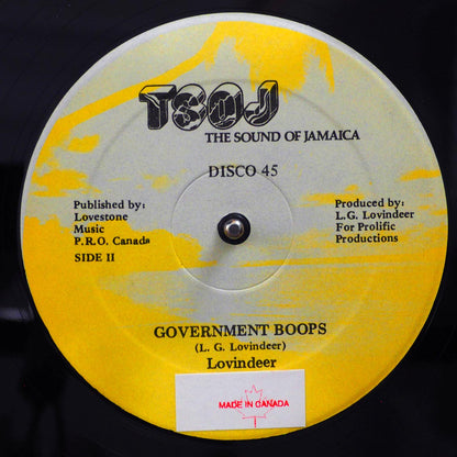 Lovindeer - Government Boops  /  Lovindeer - Rock My Soul (rhythm: "Boops AKA 5446") (orig. press) [New Vinyl 12"]