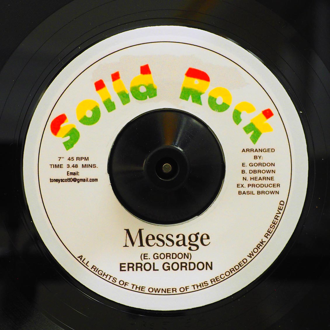 Errol Gordon - Message  /  Version [New Vinyl 7"]