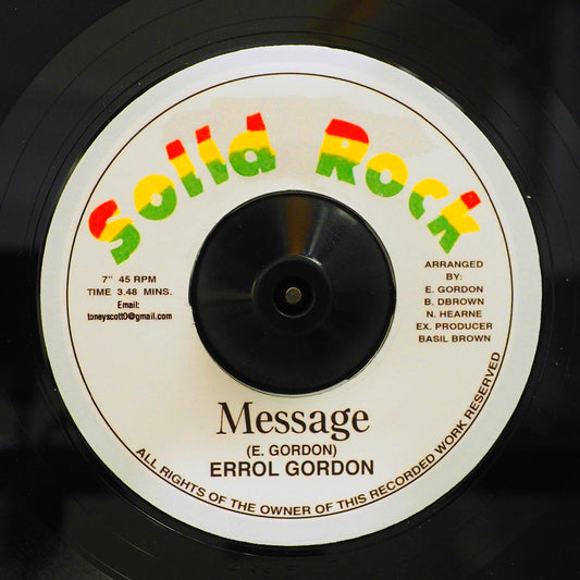 Errol Gordon - Message  /  Version [New Vinyl 7"]