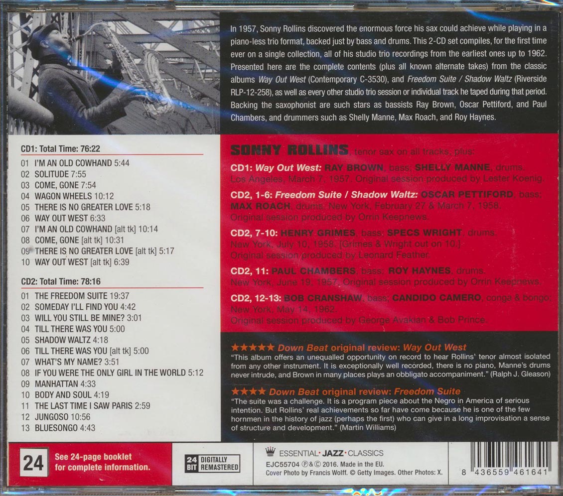 Sonny Rollins Trio - Complete 1957-62 Studio Recordings (23 tracks) (2xCD) (incl. 24-page booklet) (24-bit mastering) (remastered) [New CD]