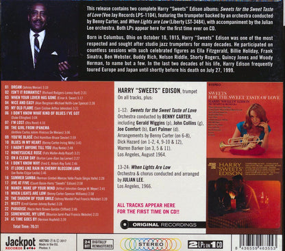 Harry Sweets Edison - Sweets For The Sweet Taste Of Love + When Lights Are Low (2 albums on 1 CD) (24 tracks) (ltd. ed.) (deluxe 3-fold digipak) (24-bit mastering) (remastered) [New CD]