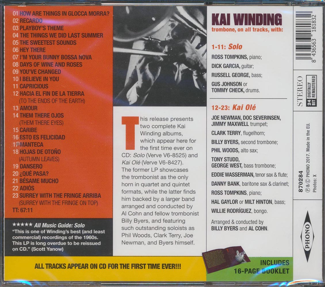 Kai Winding - Solo + Kai Ole (2 albums on 1 CD) (23 tracks) (incl. 16-page booklet) (24-bit mastering) (remastered) [New CD]