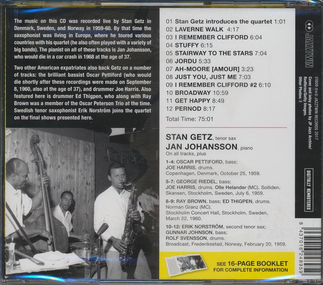 Stan Getz Quartet - In Scandinvavia 1959-1960 (ltd. ed.) (incl. 16-page booklet) (remastered) [New CD]