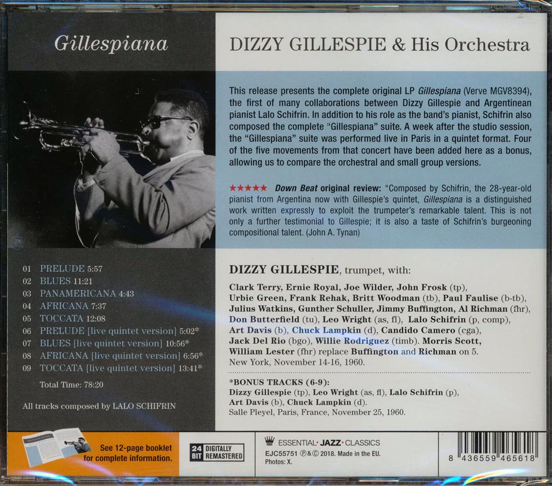 Dizzy Gillespie & His Orchestra - Gillespiana (+4 bonus tracks) (incl. 12-page booklet) (24-bit mastering) (remastered) [New CD]