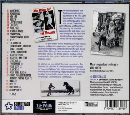 Alex North - The Misfits + A Streetcar Named Desire (2 albums on 1 CD) (24 tracks) (incl. 16-page booklet) (24-bit mastering) (remastered) [New CD]
