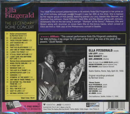 Ella Fitzgerald - The Legendary Rome Concert (24 tracks) (+6 bonus tracks) (incl. 12-page booklet) (24-bit mastering) (remastered) [New CD]