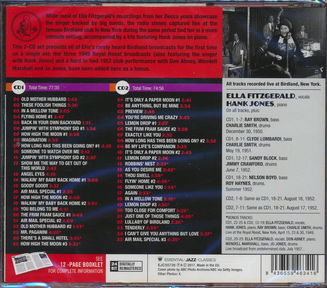 Ella Fitzgerald - The Complete Birdland Broadcasts (50 tracks) (+18 bonus tracks) (2xCD) (incl. 12-page booklet) (24-bit mastering) (remastered) [New CD]