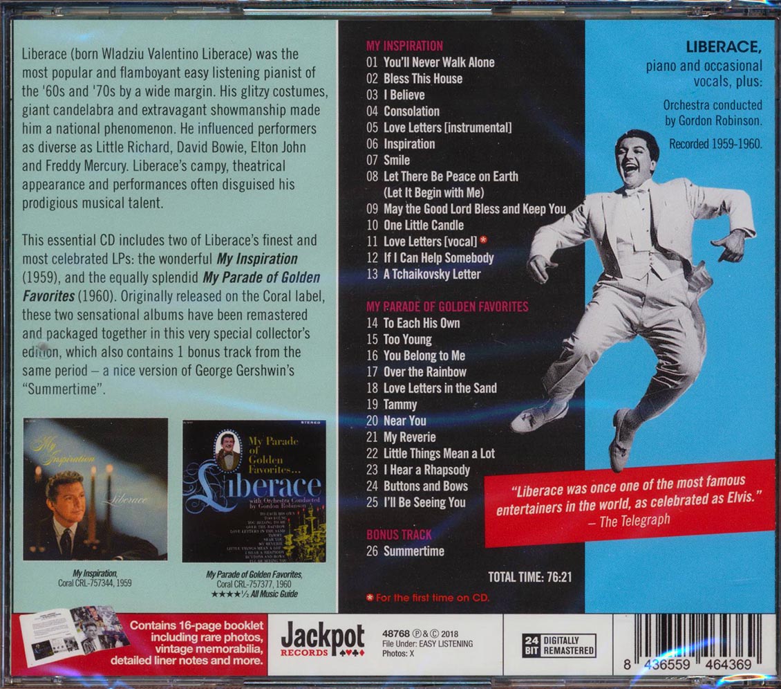 Liberace - My Inspiration + My Parade Of Golden Favorites (2 albums on 1 CD) (26 tracks) (+bonus track) (incl. 16-page booklet) (24-bit mastering) (remastered [New CD]