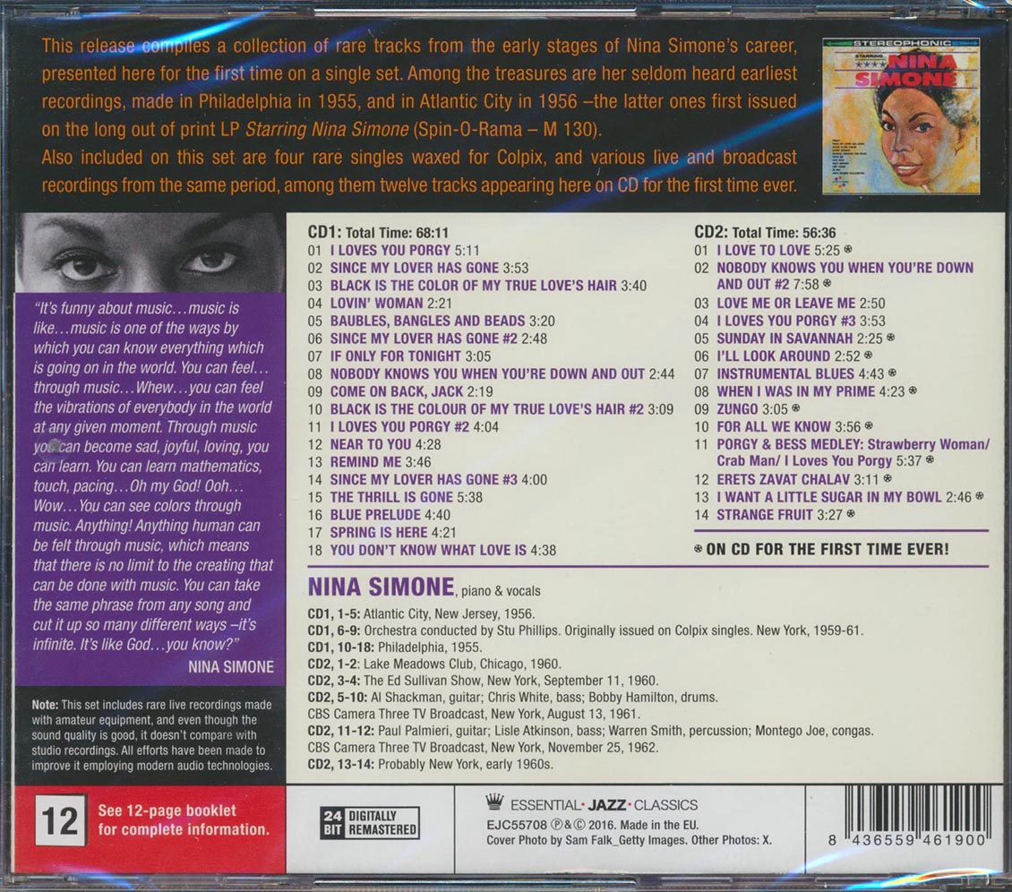 Nina Simone - Strange Fruit: Starring Nina Simone + Bonus Tracks (32 tracks) (2xCD) (incl. 12-page booklet) (24-bit mastering) (remastered) [New CD]