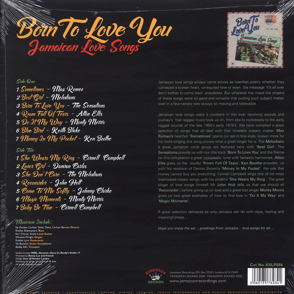 Alton Ellis, Ken Boothe, The Melodians, Etc. - Born To Love You: Jamaican Love Songs [New Vinyl LP]