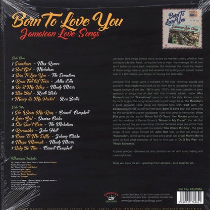 Alton Ellis, Ken Boothe, The Melodians, Etc. - Born To Love You: Jamaican Love Songs [New Vinyl LP]