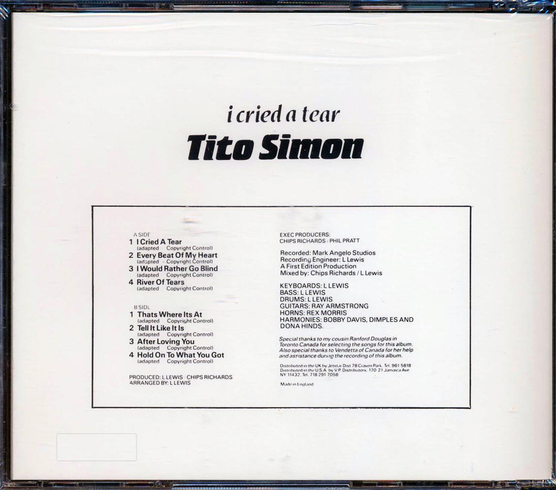 Tito Simon - I Cried A Tear [New CD]