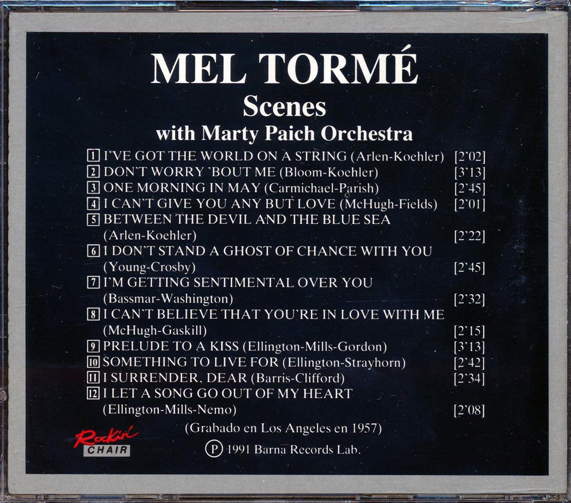 Mel Torme With Marty Paich Orchestra - Scenes [New CD]